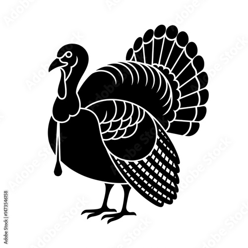 turkey illustration  silhouette vector style