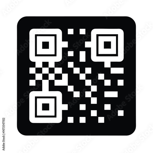 qr code square black silhouette