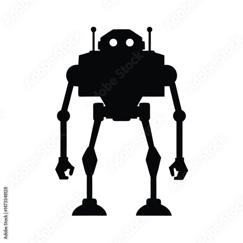 sci fi walker robot black silhouette 