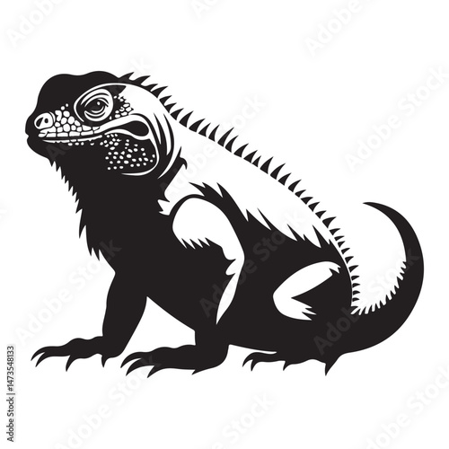 Lizard isolated vector black silhouette