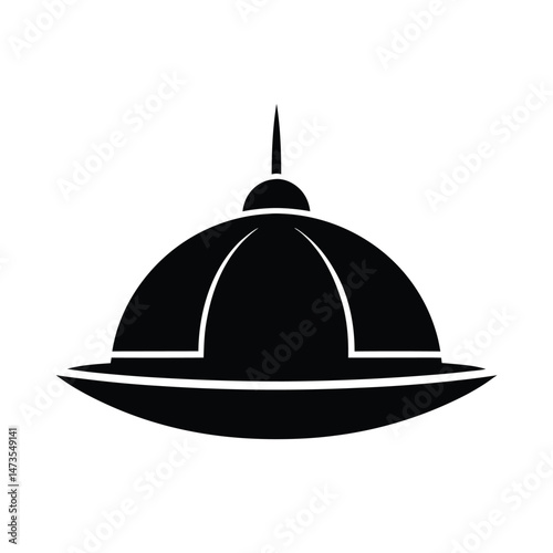 space colony dome black silhouette 