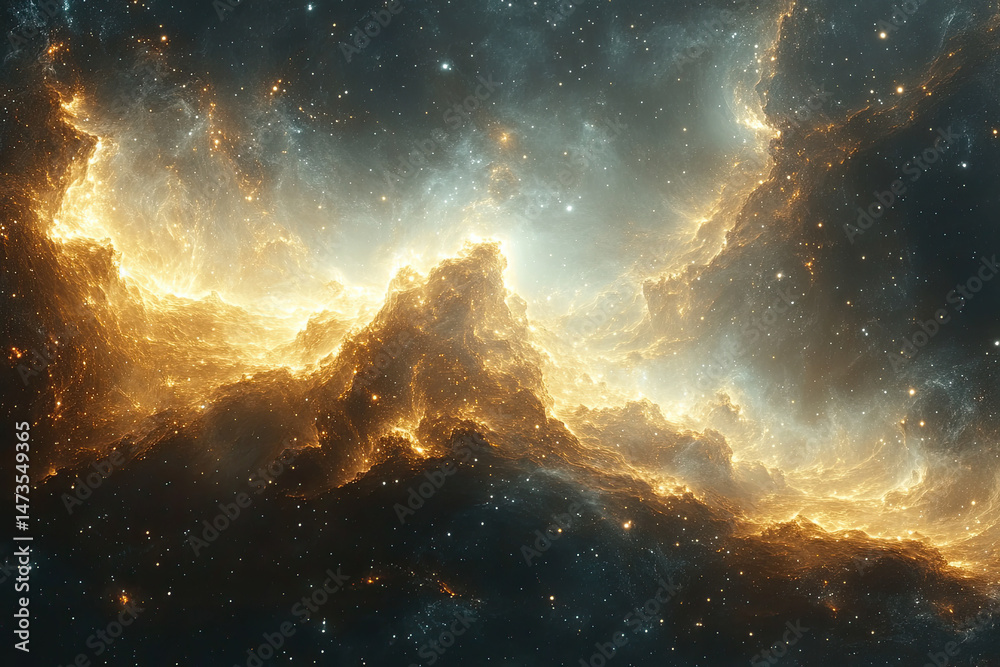 Fototapeta premium Cosmic Beams Emanating from the Center of Divine Celestial Energy