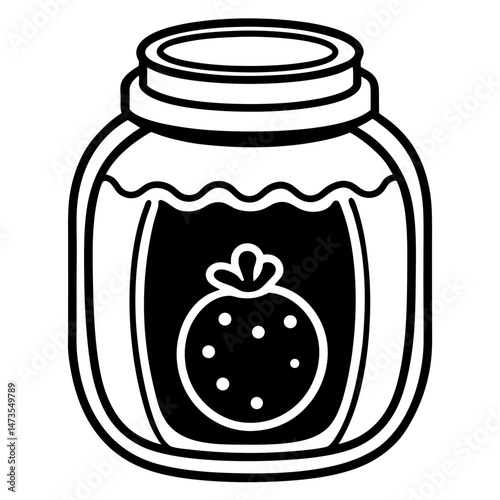 Pickled Veggie Jar Icon - Clean Line Vector Art
