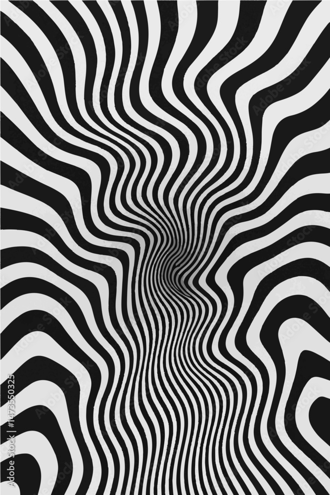 Obraz premium Monochrome Optical Illusion Spiral Art