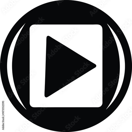 video player logo silhouette icon vector illustration