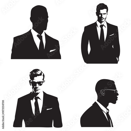 Entrepreneur Silhouette Clipart Set