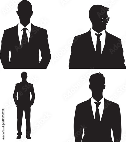 Office Man Silhouette Clipart Set