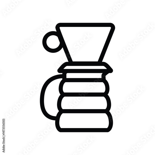illustration graphic vector is coffee server with v60 in above with black color. Perfect for icon your banner design or web.
