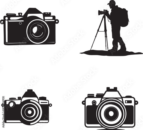 Photography Silhouette Clipart Set
