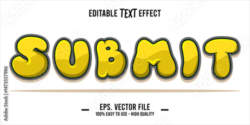 typography SUBMIT word art illustration, editable text effect, eps file format