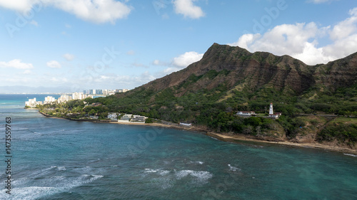 Wallpaper Mural Aerial view of Diamond Head, the lighthouse and Waikiki Torontodigital.ca