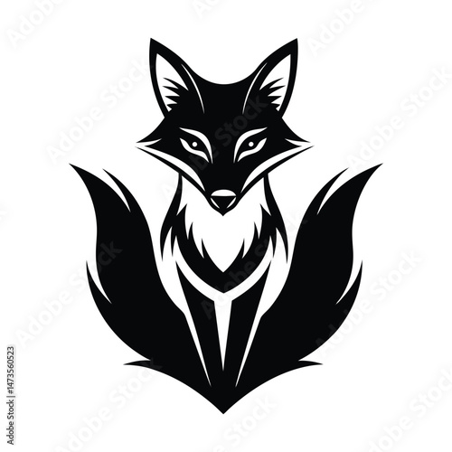 Fox silhouette, sleek and cunning, vector logo