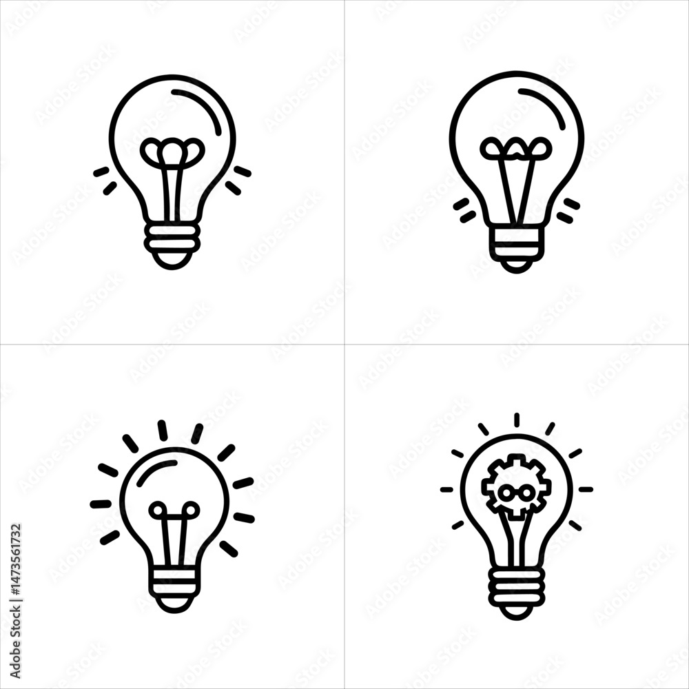 Creative Lightbulb icon set