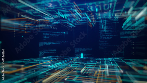 abstract background with binary code
