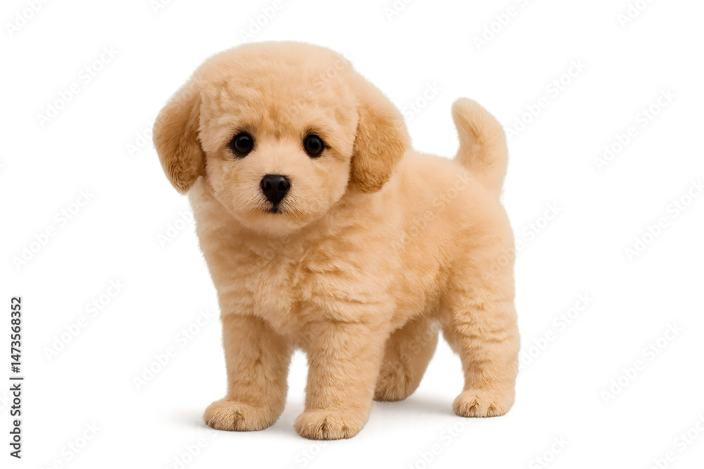 Obraz premium Curious Poodle Puppy in a Simple Composition: An Adorable Canine Portrait. Explore the charm of this furry friend with its captivating snout and playful expression, perfect for dog lovers an