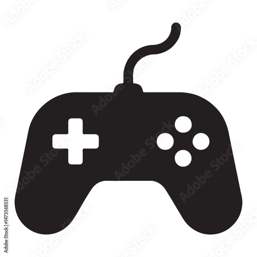 Game pad controller silhouette vector icon isolated on white background 