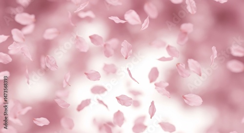舞い散る桜 淡いピンクの光に包まれて. AI Generated