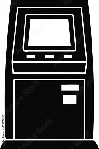 atm machine or money machine silhouette vector icon