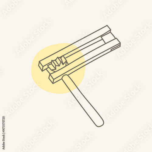 Purim Grogger traditional noisemaker. Element of Jewish icon for mobile concept and web apps. 