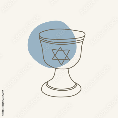 Kiddush cup. Luxurious goblet decorated with the Star of David.