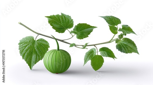 Realistic Tomatillo on Plan white Background