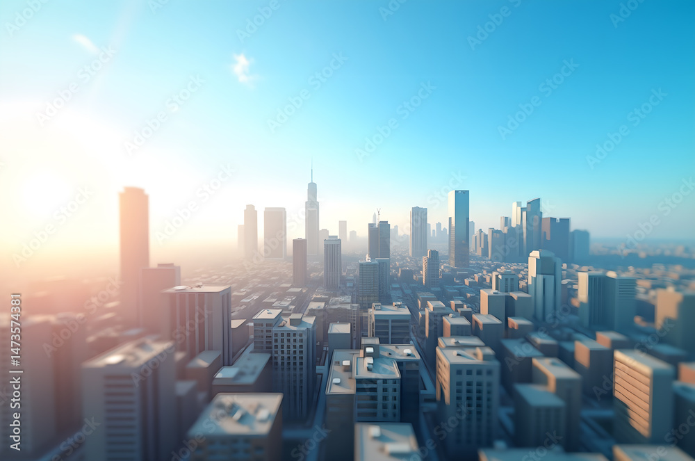 Fototapeta premium Cityscape of a big city city buildings big buildings skyscrapers offices.houses.modern.apartments bright saturated colors.generative ai