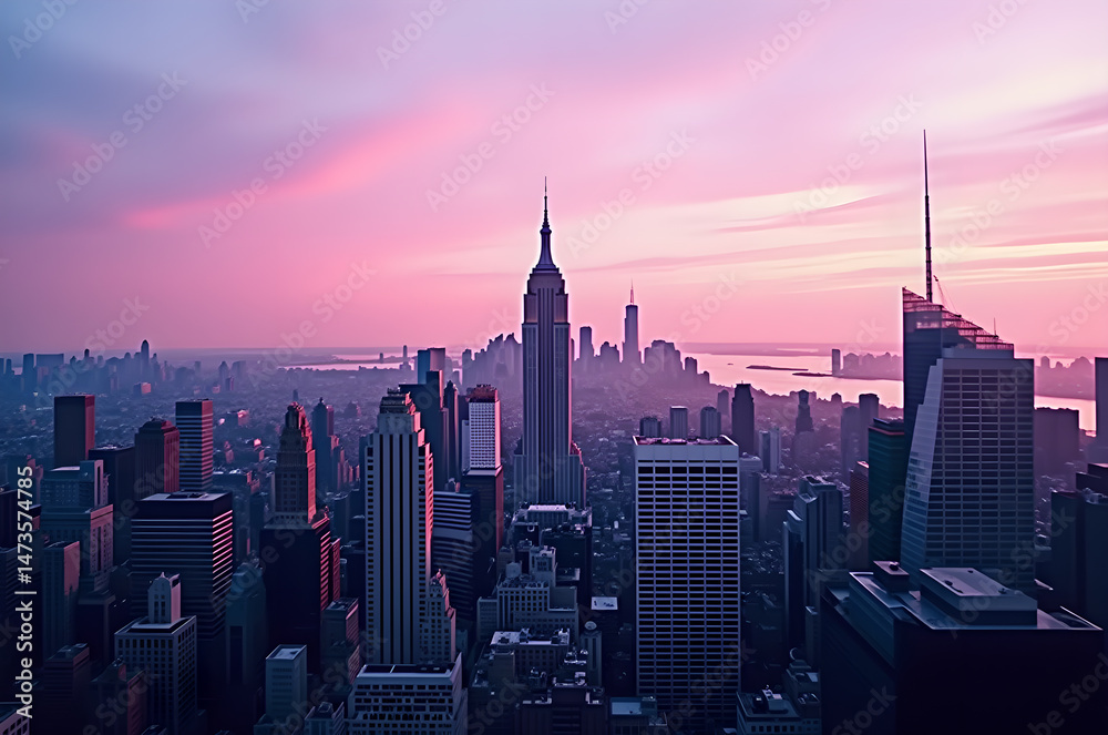 Fototapeta premium Cityscape of a big city city buildings big buildings skyscrapers offices.houses.modern.apartments bright saturated colors.generative ai