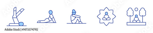 yoga, nature, pilates. Yoga Icon vector illustration. Line Duotone style. Editable stroke