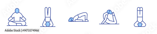 yoga, yoga pose, pilates. Yoga Icon vector illustration. Line Duotone style. Editable stroke