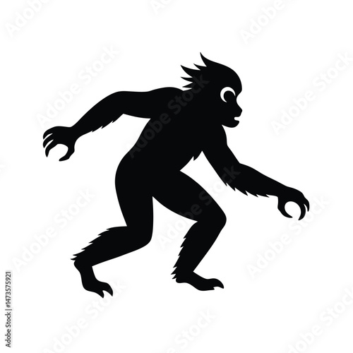 silhouette vector illustration  of gibbon