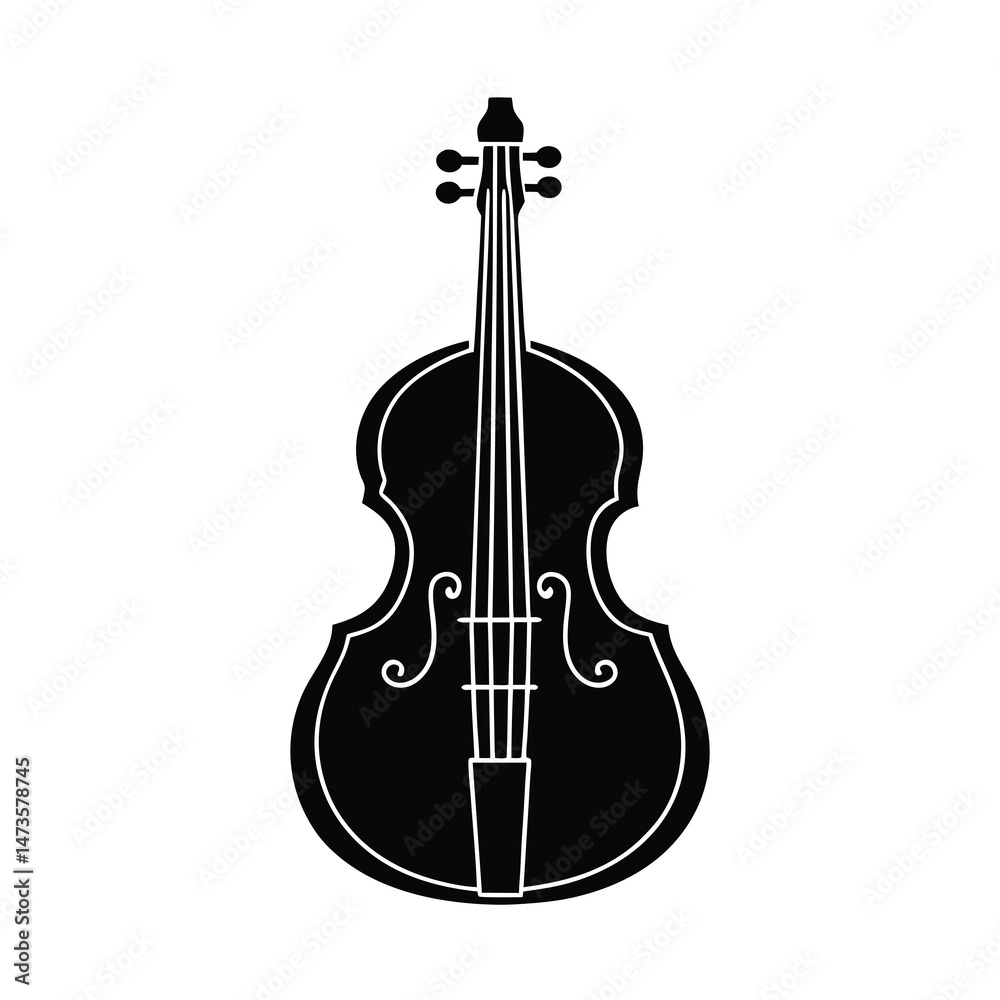 Fototapeta premium outline of a classical cello line art vector