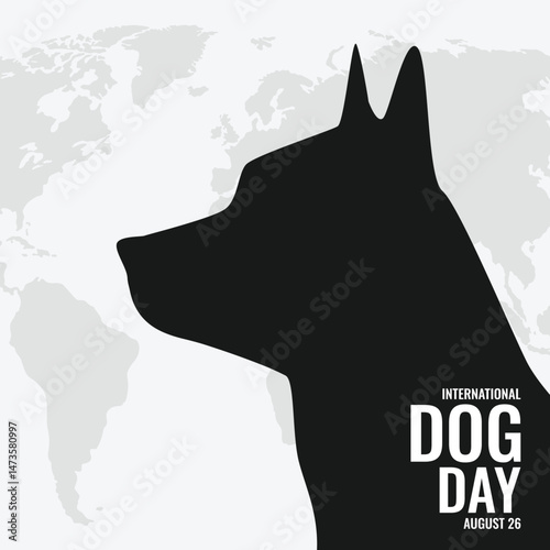 international dog day illustration. Editable template design.