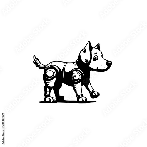 Whimsical canine automaton: A stylized portrayal of a robotic dog companion