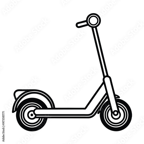 outline of electric scooter line art vector