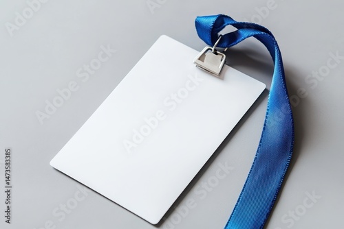 Blank identification card with blue ribbon (1)