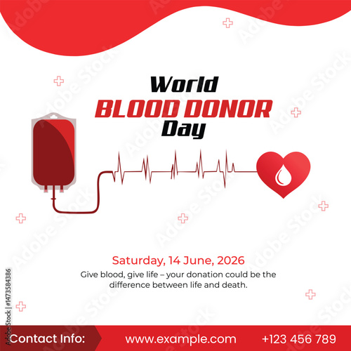 World Blood Donor Day Social Media Post Instagram Template