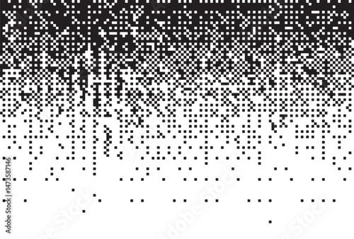 Monochrome Digital Noise Pattern Texture , A glitch-inspired monochrome digital pattern made of pixelated dot noise. Great for tech visuals, backgrounds, and experimental designs.