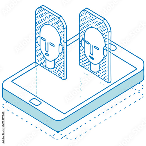Digital Human Clones Emerging from Smartphone Interface  
