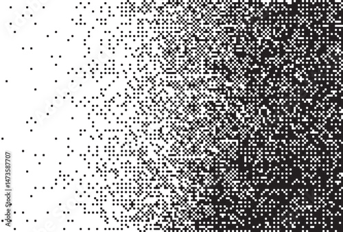 Monochrome Digital Noise Pattern Texture , A glitch-inspired monochrome digital pattern made of pixelated dot noise. Great for tech visuals, backgrounds, and experimental designs.