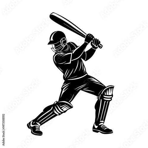 baseball player hitting ball vector art