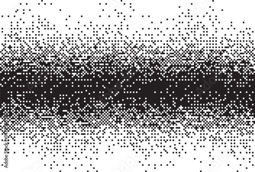 Monochrome Digital Noise Pattern Texture , A glitch-inspired monochrome digital pattern made of pixelated dot noise. Great for tech visuals, backgrounds, and experimental designs.