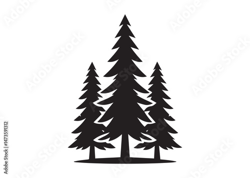 Fir Trees Silhouette Vector