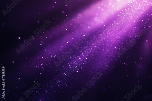 Dark purple backdrop with a spotlight, glittering particles.  A dramatic, glowing, and ethereal effect