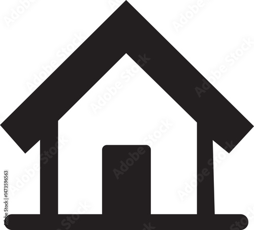 house icon on white background Real estate logo icon, house icon illustration, Home PNG vector, Graphic resource, Design element Flat real estate sign. Main page pictogram in filled