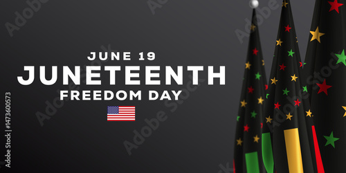 Juneteenth USA Background Flag