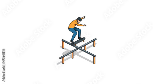 Isometric parallel bars with gray metal bars and tan wooden legs