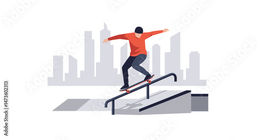 Urban Scene with a Person Walking Towards Skyscrapers