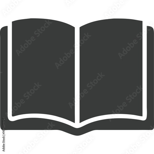 Open Book Icon Flat Design Symbol Education Knowledge