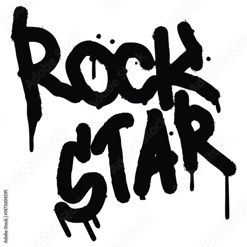 Grunge Rockstar Graffiti Vector Illustration Bold Urban Street Art
