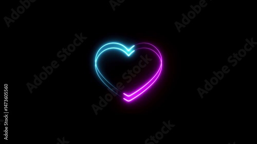 love icon animation shows a heart icon on black background.